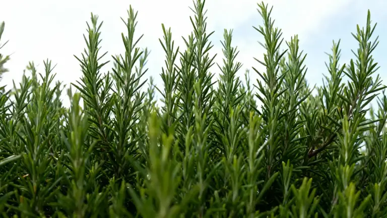Rametti di rosmarino verde in un giardino all'aperto