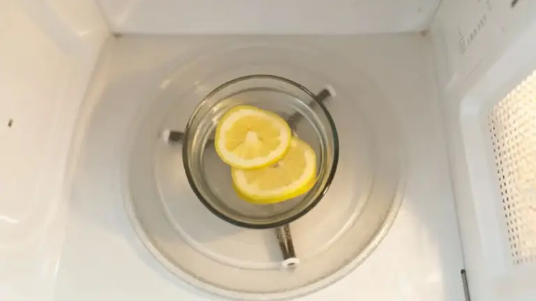 Fette di limone in una ciotola di vetro nel microonde